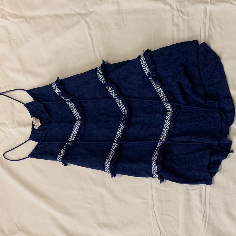 Navy Blue Tank Top w/White Detail